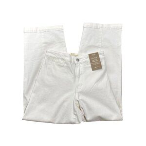 Madewell Women's 25 Curvy Emmett Wide Leg Jeans Crop Off‎ White NWT Inseam 26.5'